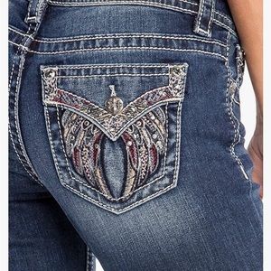 Miss Me Angel Wings Embellished Skinny Jeans